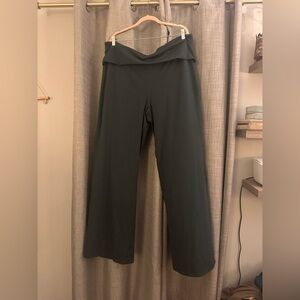 Fabletics Forest Green Fold Over Wide-Leg Pants